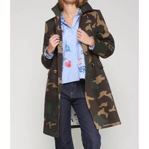 NEW VILAGALLO kate long sleeve trench coat in camo